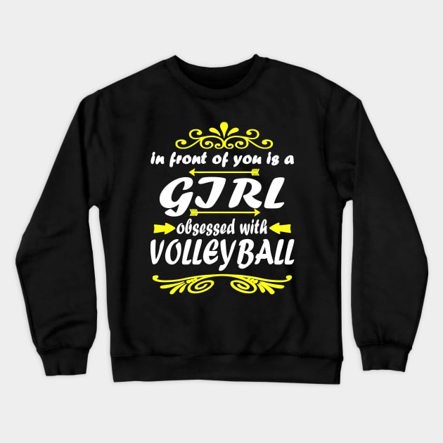 Volleyball Team Gift Girl Sport Slogan Crewneck Sweatshirt by FindYourFavouriteDesign